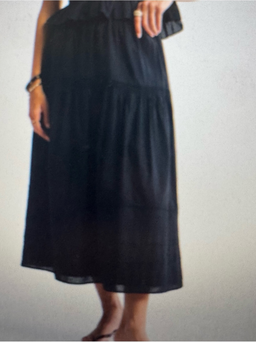 Abercrombie Black Tiered Maxi Skirt - Classic Women's Skirt